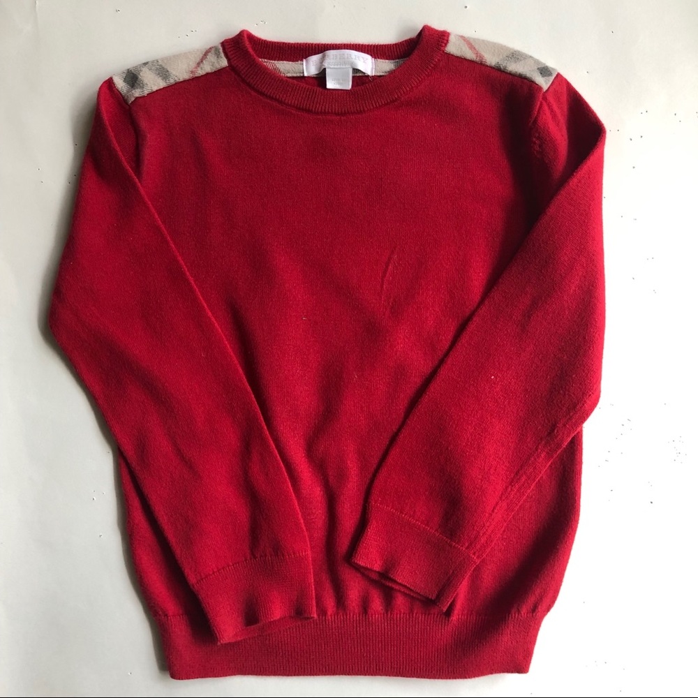 Burberry Red 100% cotton boys sweater size 4